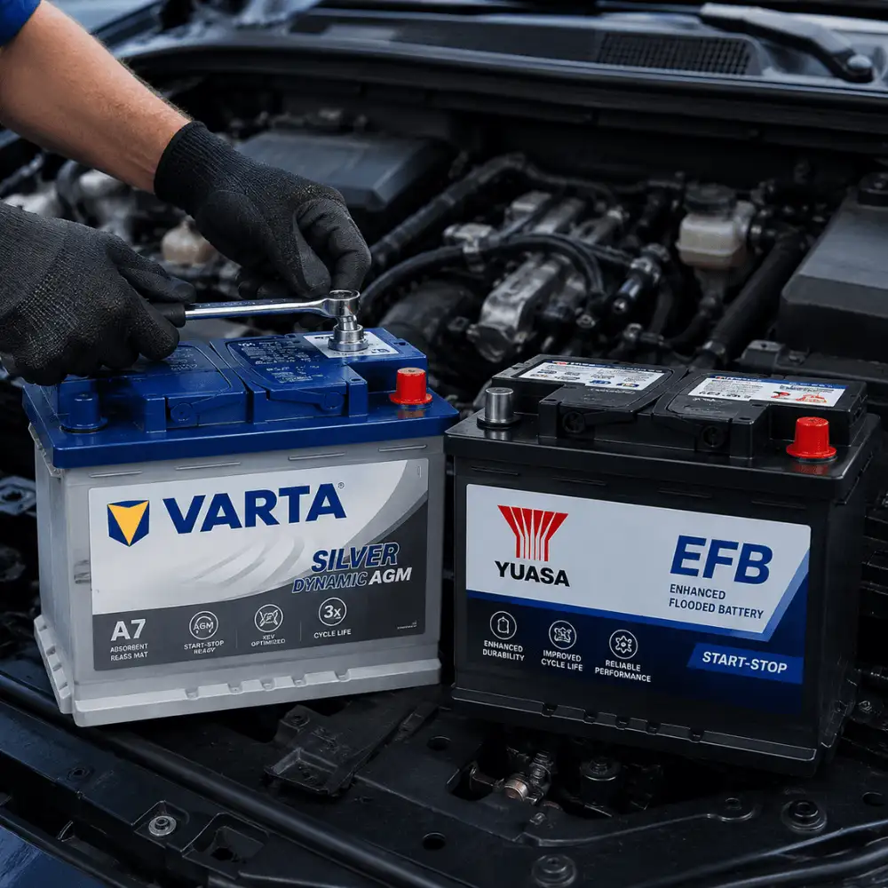 AGM and EFB batteries for modern start-stop vehicles